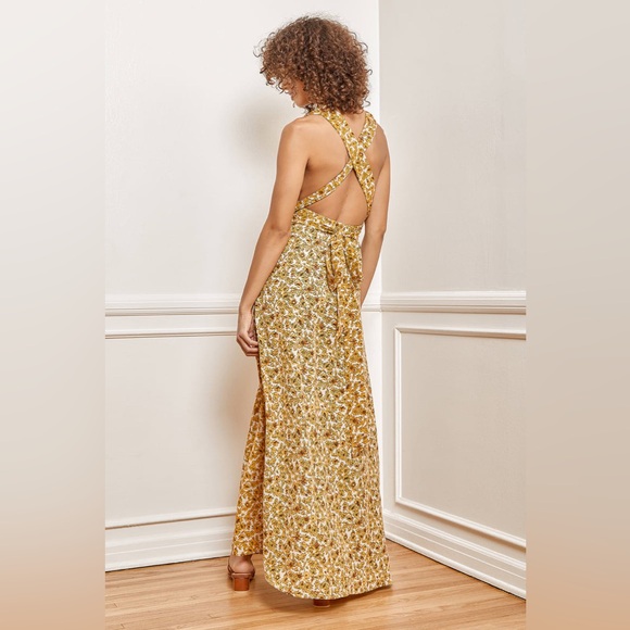 NEW LULUS FLORAL YELLOW DRESS - Picture 2 of 2